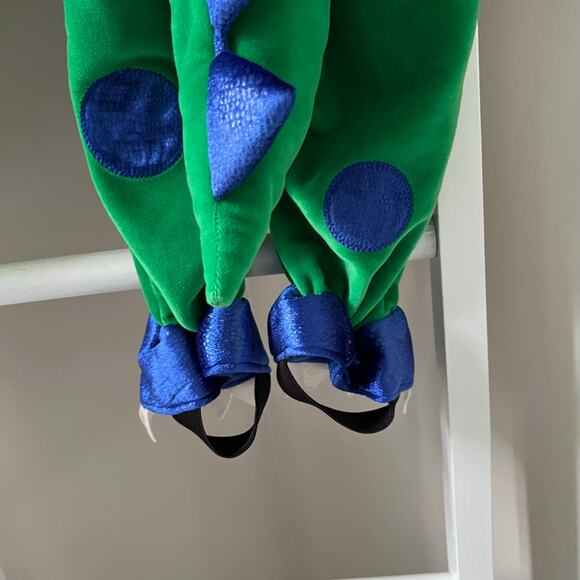 Baby Halloween Costume Dinosaur Hooded Soft Green Blue Infant 6-9 months - Picture 10 of 12